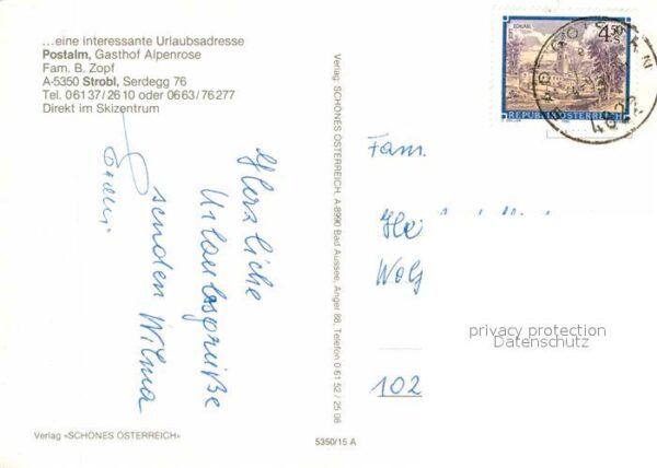 Strobl Postalm Gasthof Alpenrose – Bild 2