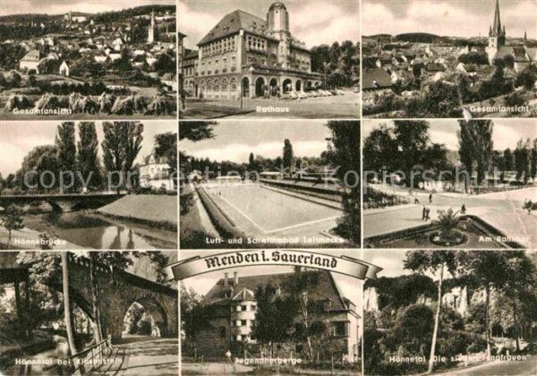Menden Sauerland Rathaus Jugendherberge Hönnetal Bahnhof
