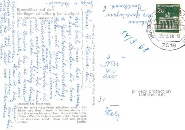 Stuttgart Bronzelöwe Gerliger Schlossberg – Bild 2