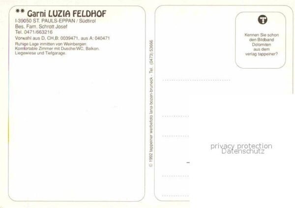 Eppan Suedtirol Garni Luzia Feldhof – Bild 2