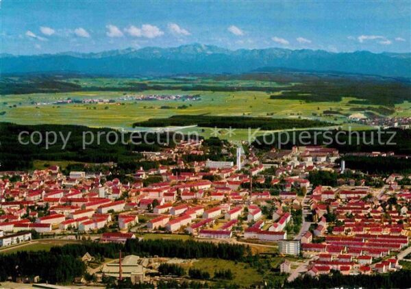 Neugablonz Fliegeraufnahme mit Wettersteingebirge