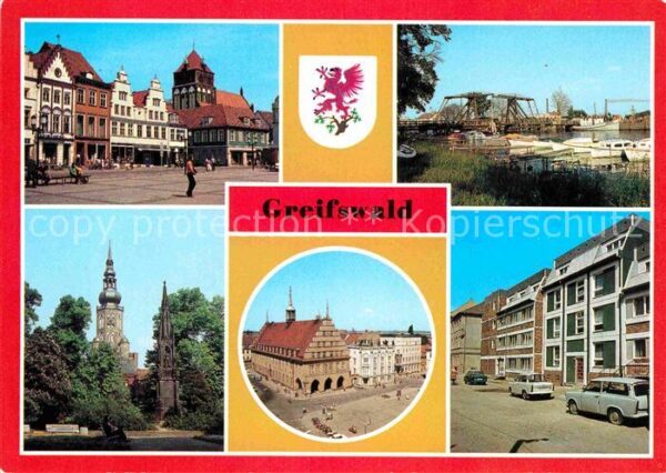 Greifswald PdF Wiecker Brücke Dom Rubenowdenkmal R