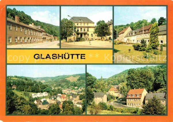 Glashuette Sachsen Kulturhaus Ingenieurschule Markt Teilan