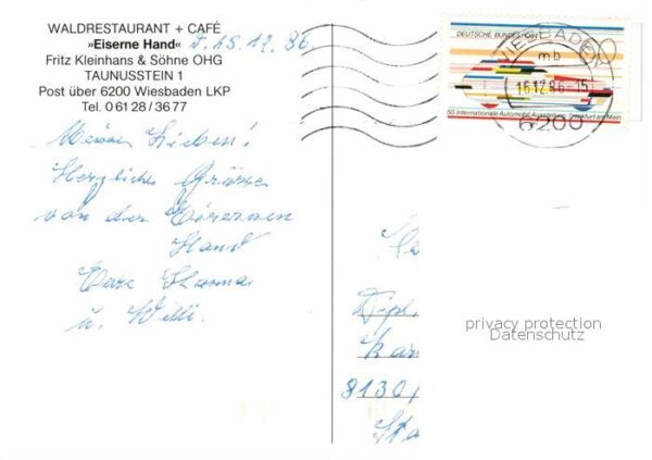 Wiesbaden Waldrestaurant Cafe Eiserne Hand – Bild 2