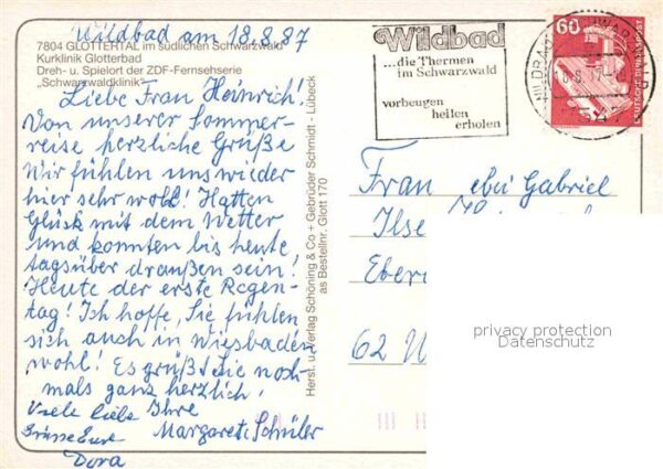 Wildbad Schwarzwald Kurklinik Glotterbad Schwarzwaldklinik – Bild 2