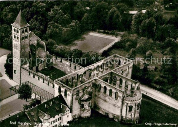 Bad Hersfeld Ruine an der Stiftskirche Fliegeraufnah