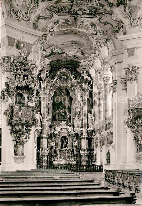 Steingaden Allgaeu Wallfahrtskirche Die Wies Kanzel und Ch
