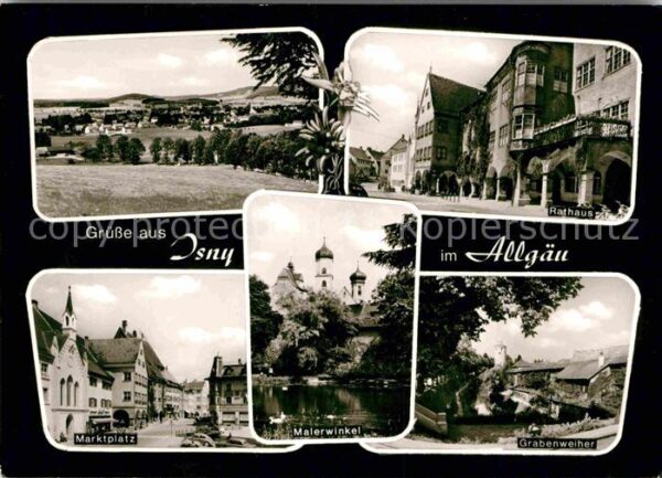 Isny Allgaeu Rathaus Marktplatz Malerwinkel Grabenwe