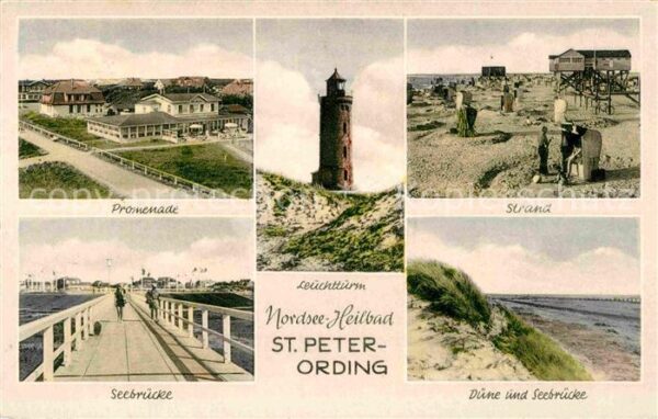 St Peter-Ording Promenade Seebrücke Leuchtturm Strand D