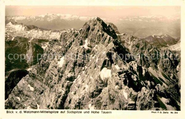 Ramsau Berchtesgaden Blick vom Watzmann Mittelspitze auf Hoh