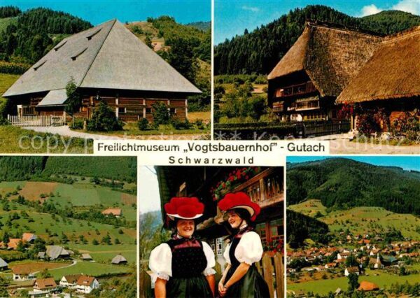 Gutach Schwarzwald Schwarzwaldhaus Frauen in Tracht Panora