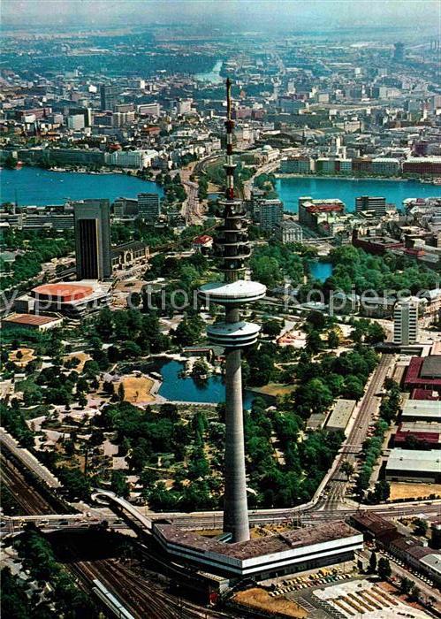 Hamburg Blick vom Fernsehturm Binnen- und Ausse