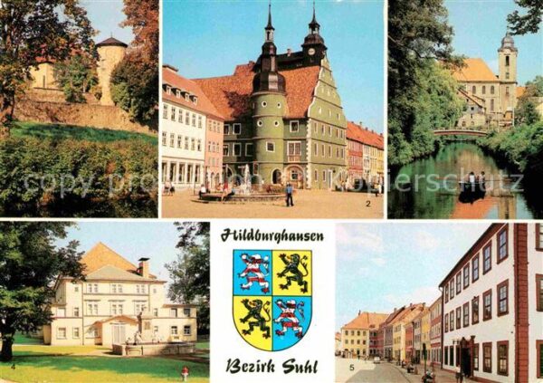 Hildburghausen Stadtmauer Rathaus Friedenspark Stadtth