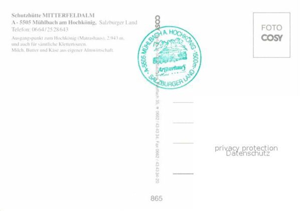Muehlbach Hochkoenig Schutzhütte Mitterfeldalm – Bild 2