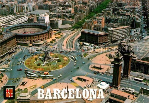 Barcelona Cataluna Spaniensplatz Fliegeraufnahme