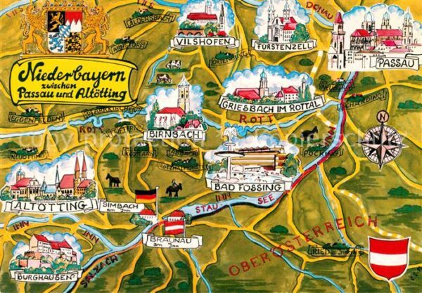 Passau Karte Niederbayern mit Altötting