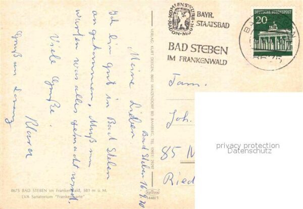 Bad Steben Sanatorium Frankenwarte – Bild 2
