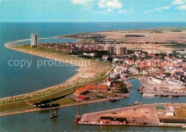 Buesum Nordseebad Fliegeraufnahme Hafen Strand Leuchtturm