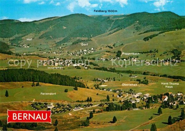 Bernau Schwarzwald Fliegeraufnahme mit Feldberg