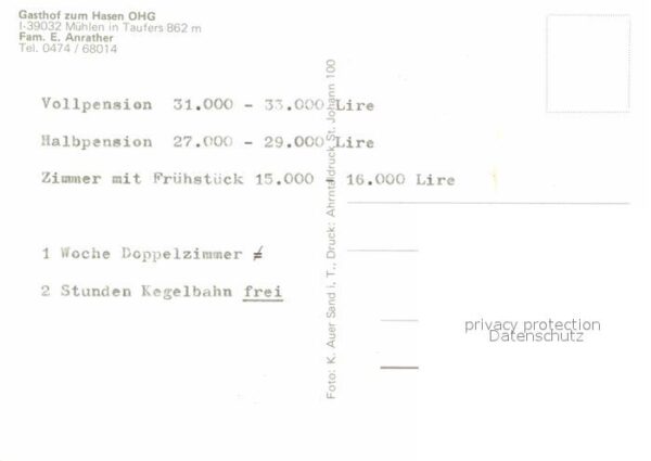 Muehlen Taufers Gasthof zum Hasenwirt – Bild 2