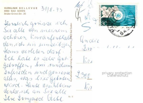 Bad Soden-Salmuenster Panorama Kurklinik Bellevue Hotelhalle – Bild 2