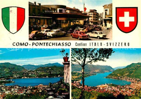 Como Lago di Como Frontiera Italo Svizzera Panorama con B