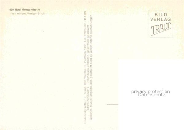 Bad Mergentheim Städtebild Alter Stich – Bild 2