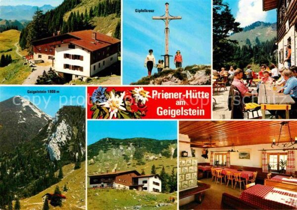 Priener Huette am Geigelstein Gipfelkreuz Terrasse Gas
