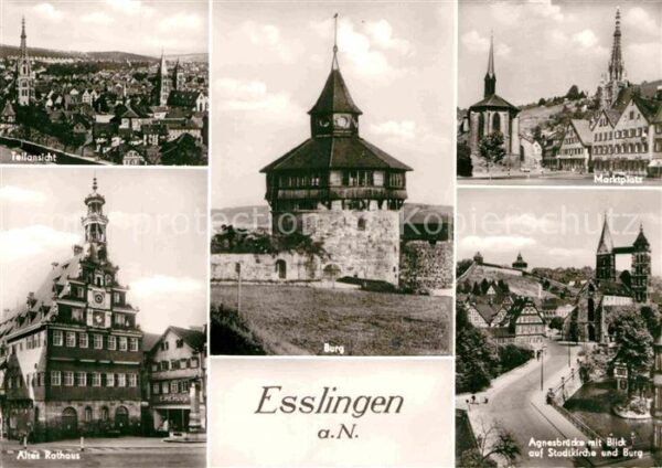 Esslingen Neckar Teilansicht Burg Marktplatz Altes Ratha