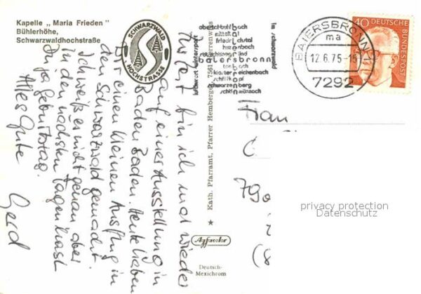 Baiersbronn Schwarzwald Kapelle Maria Frieden Bühlerhöhe – Bild 2