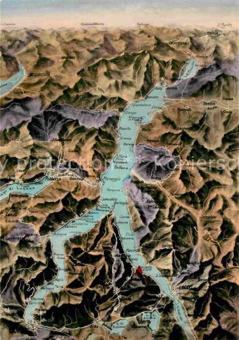 Lago di Como Panoramakarte
