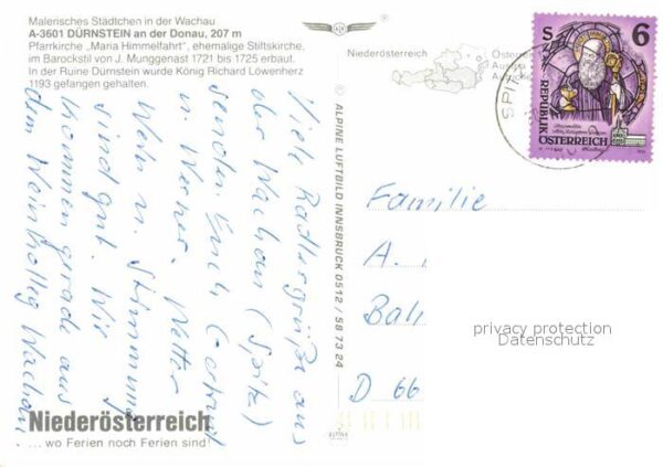 Duernstein Wachau Pfarrkirche Maria Himmelfahrt Fliegerau – Bild 2