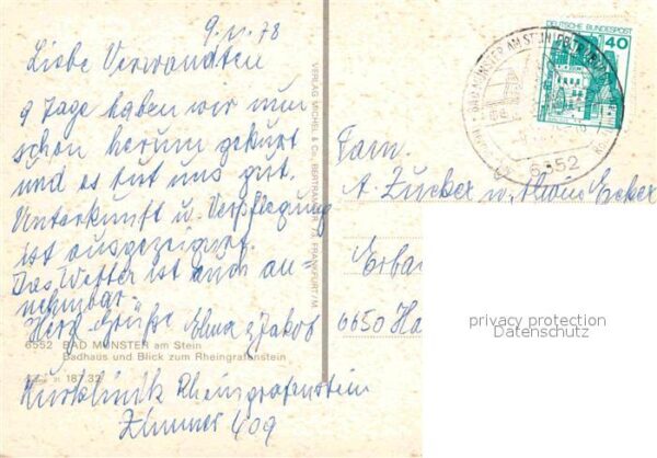 Bad Muenster Stein Ebernburg Badhaus mit Rheingrafenstein – Bild 2