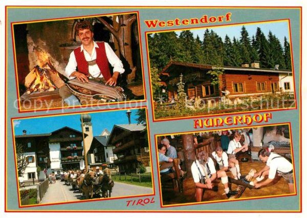 Westendorf Tirol Aunerhof Musikant Dorfmotiv