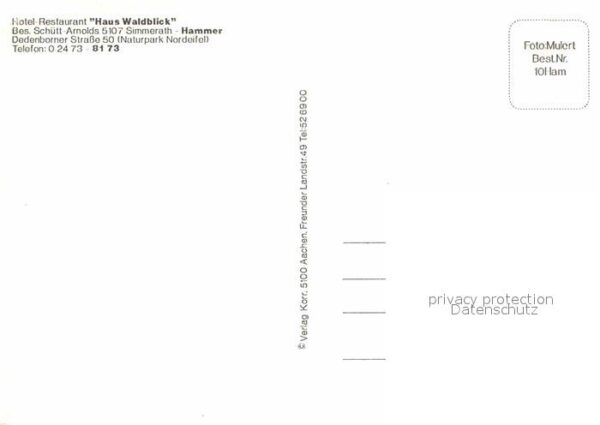 Simmerath Haus Waldblick Hotel Restaurant – Bild 2
