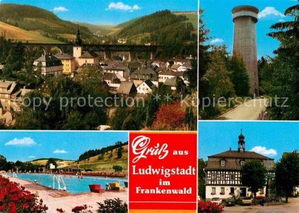 Ludwigstadt Frankenwald Region Freibad Aussichtsturm