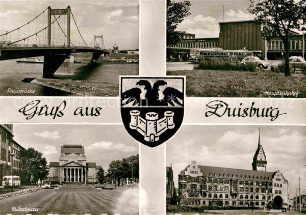 Duisburg Ruhr Rheinbrücke Hauptbahnhof Stadttheater