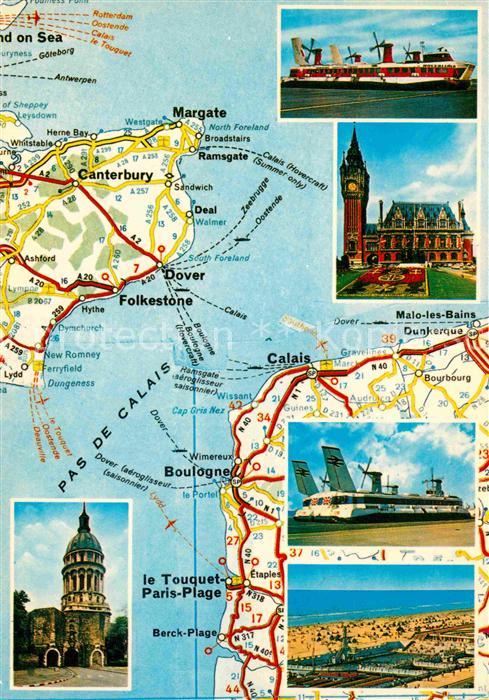 Margate UK Landkarte Littoral Nord Calais Boulogne