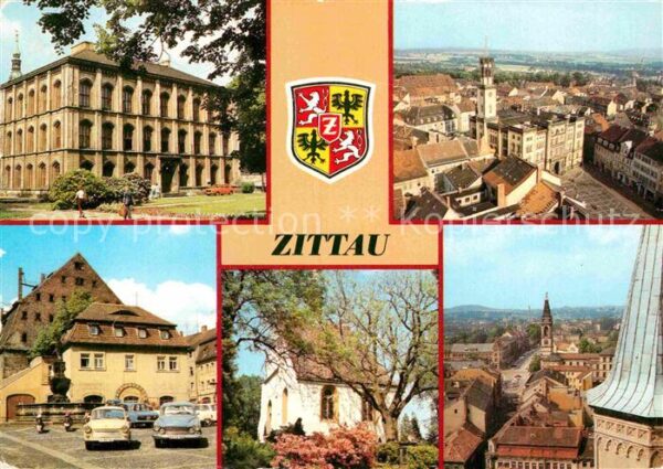 Zittau Kreis-Landwirtschaftsschule mit Rathaus