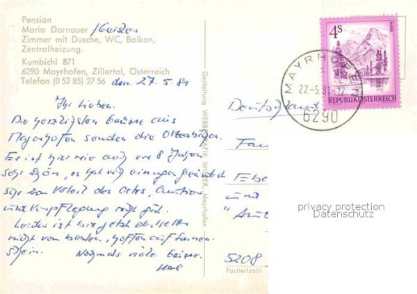 Mayrhofen Zillertal Pension Maria Dornauer – Bild 2
