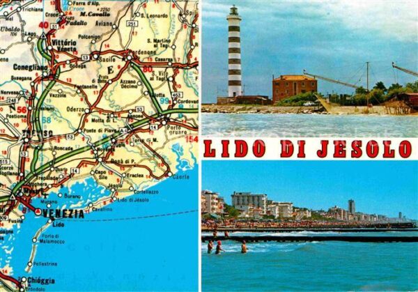Lido di Jesolo Gebietskarte Leuchtturm Strand