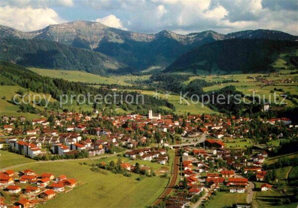 Oberstaufen Fliegeraufnahme mit Hochgrat und Rindal
