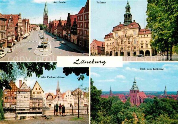 Lueneburg Am Sande Rathaus Alte Fachwerkhäuser Bl