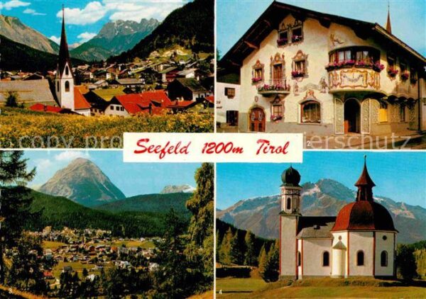 Seefeld Tirol mit Wettertein und Karwendel Schmuckkas