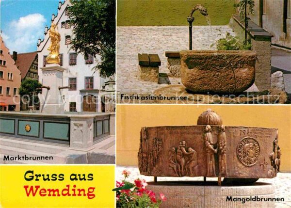Wemding Marktbrunnen Fischkastenbrunnen Mangold