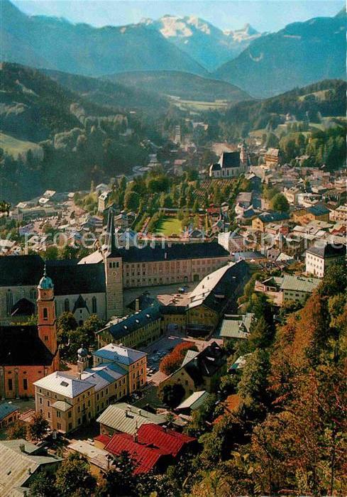 Berchtesgaden Blick vom Lockstein auf Schlossplat Kur