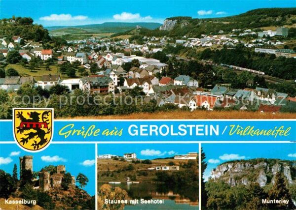 Gerolstein Panorama Kasselburg Stausee mit Seehote