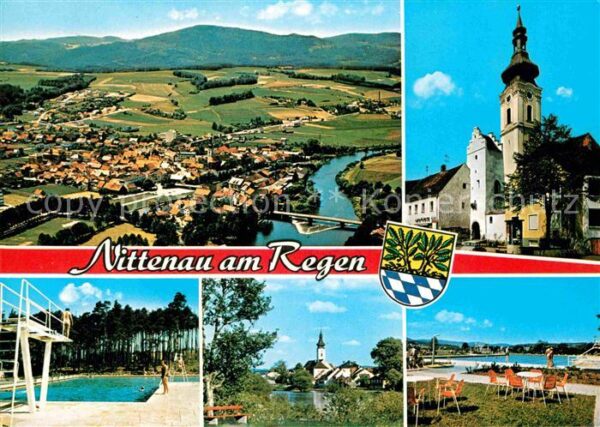 Nittenau Fliegeraufnahme Kirche Schwimmbad