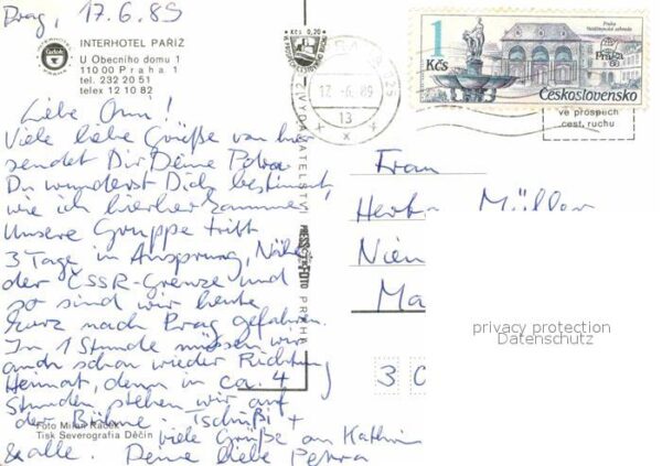 Praha Prahy Prague Interhotel Pariz – Bild 2