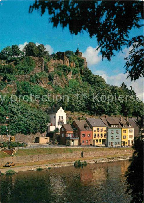Saarburg Saar Altstadt mit Burganlage und Bergfried d